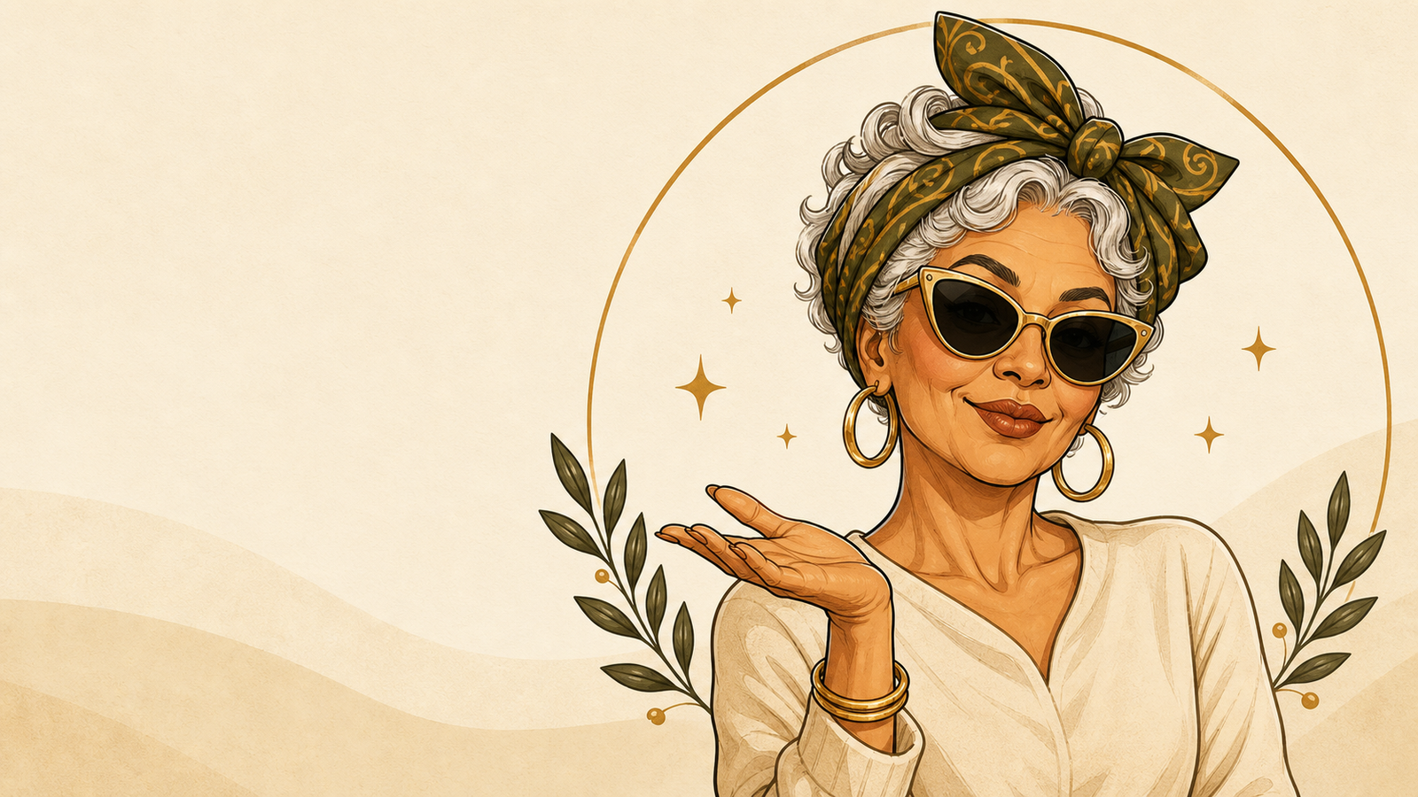 Granny's Rituals illustrated brand character